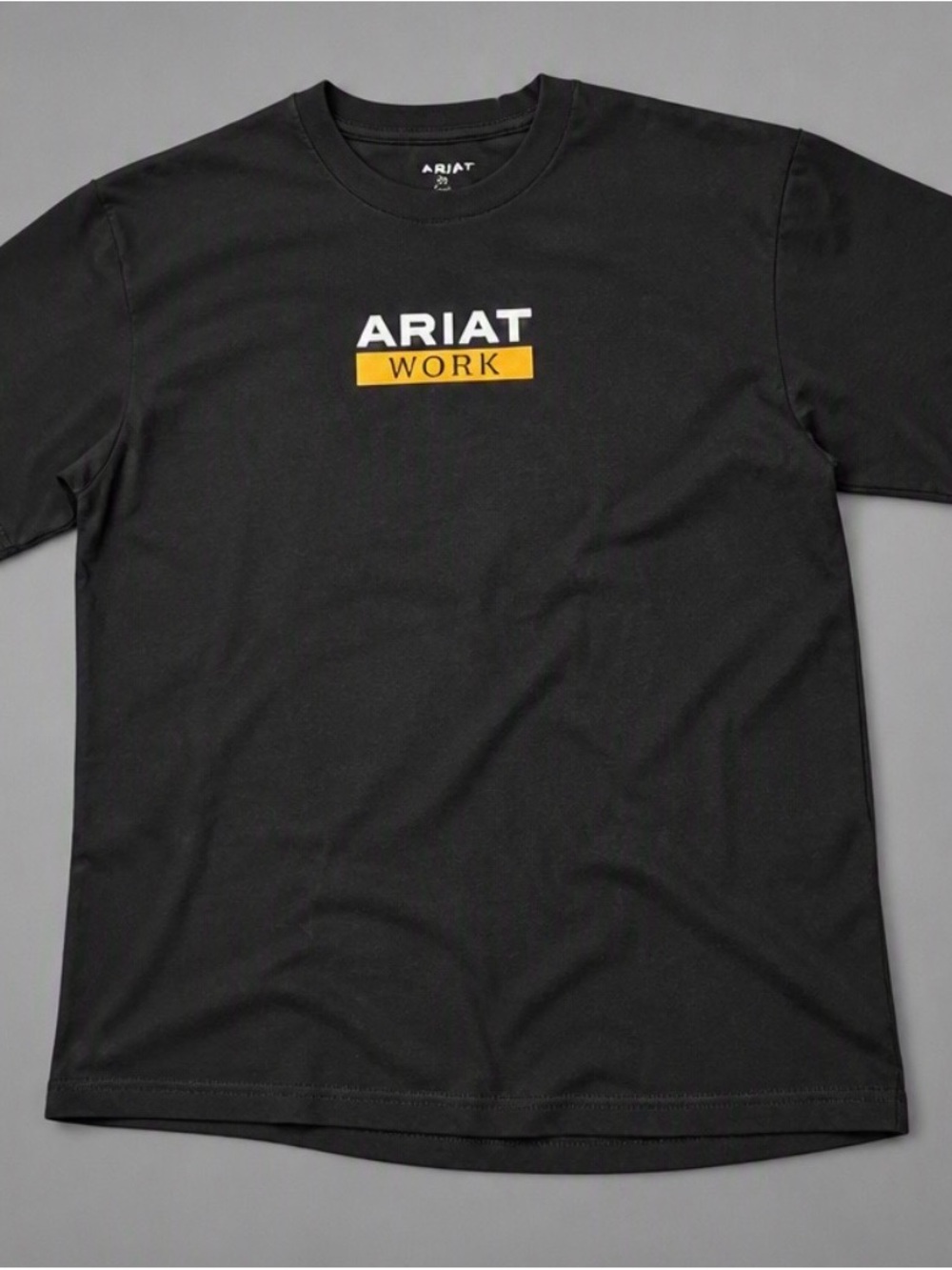 Ariat Black Short-Sleeve Tee with Yellow Accent Logo
